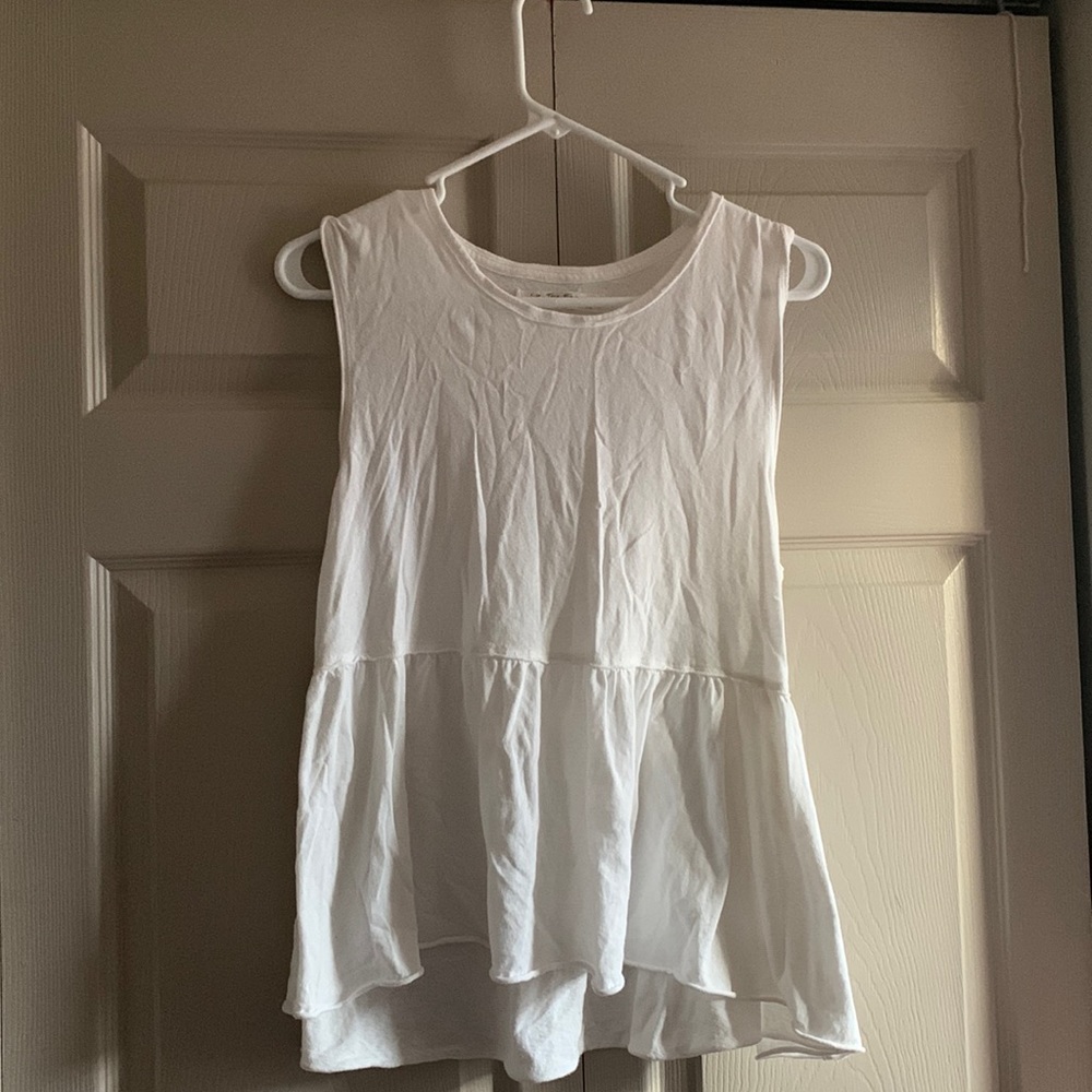 Woman white tank top